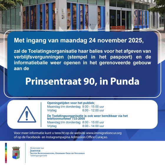 De Toelatingsorganisatie verhuist terug naar Punda